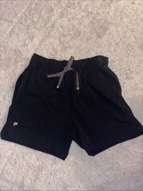 5in Fabletics Men's Black Athletic Drawstring Shorts